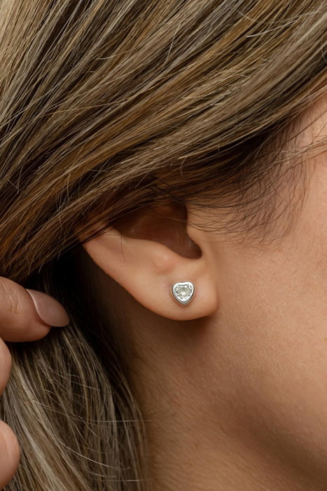 Heliophilia Silver Pendientes de Plata de Ley 925 con Circón